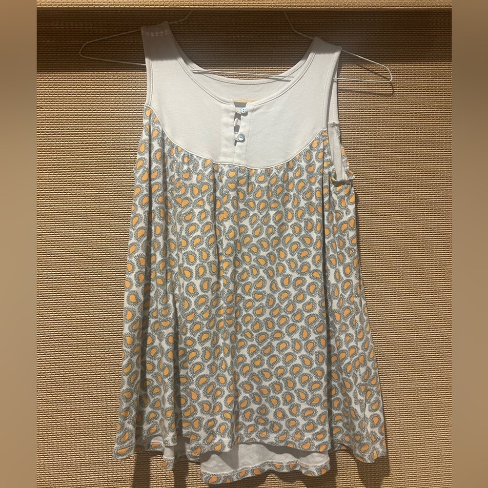 btween White and Blue Sleeveless Buttoned Tank Top